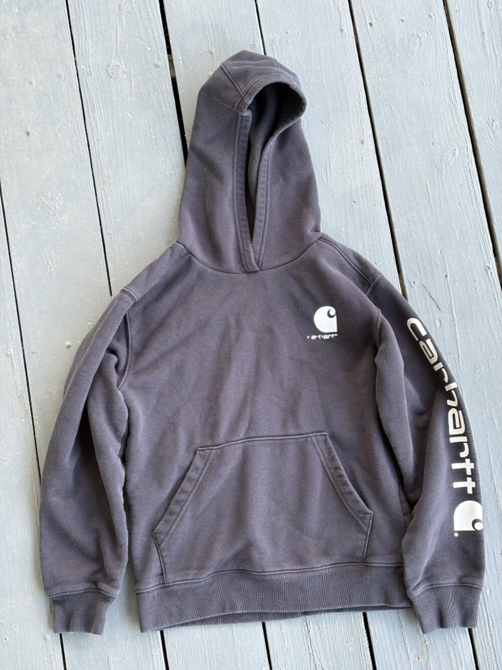 Kids Black Carhartt Hoodie Sweatshirt Medium 10/12